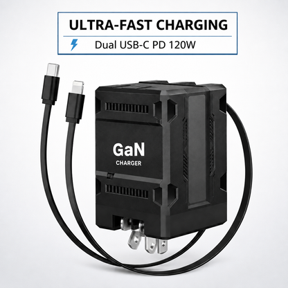 120W Retractable Fast Charger | شاحن سريع قابل للسحب