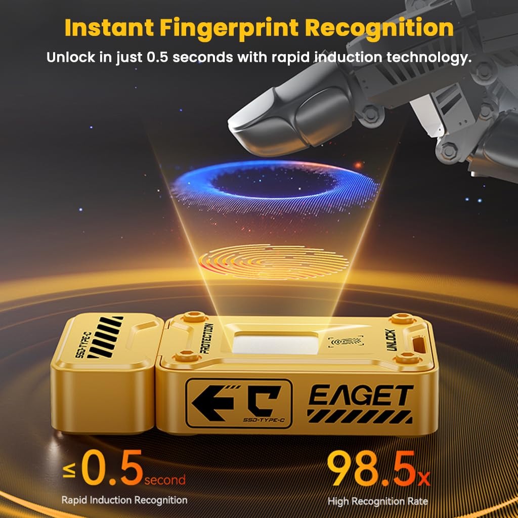 EAGET FU80 Fingerprint SSD – وحدة تخزين آمنة بالبصمة